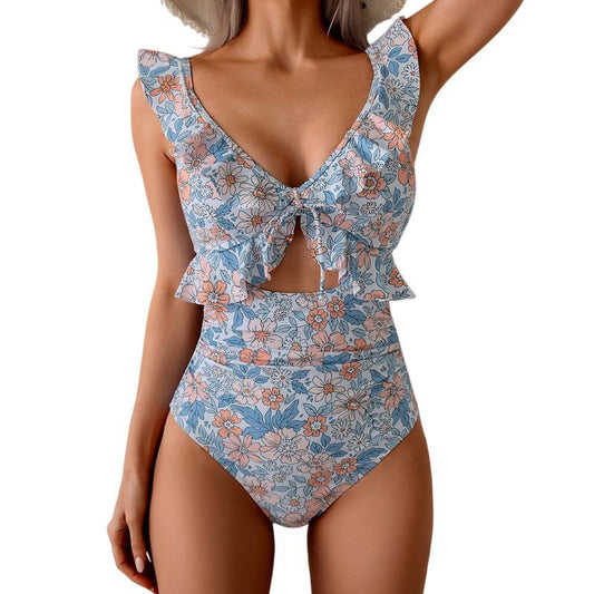 🏖️Summer Hot Sale 50% OFF🌊Women’s Tummy-Control One-Piece Swimsuit🩱Flattering V-Neck🩱Ruched Slimming Design🌸Elegant Ruffle & Chic Cut-Out 💕