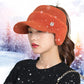 Women's Winter Warm Knit Beanie Caps with Visor
