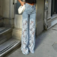 🌸Summer Hot🔥High Waisted Lace Splicing Jeans