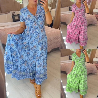 💃Hot Sale 50% OFF🔥 Floral Print V-neck Dress