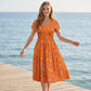 😍 2026 NEW SALE – 50% OFF 🌸 Women's V-Neck Floral Print Dress with Twist Waist – Elegant & Flattering Summer Dress ✨