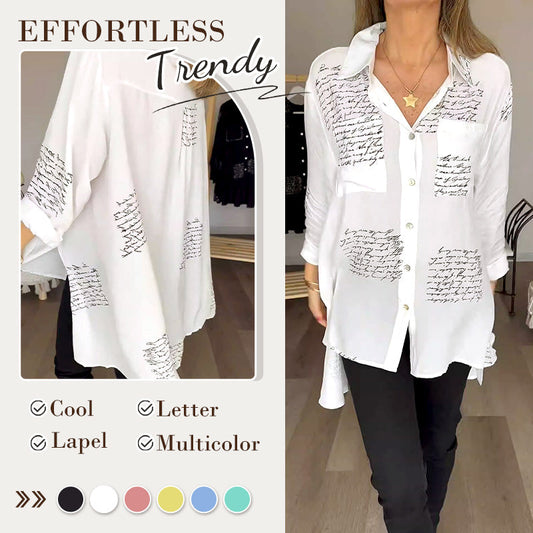 🌞Hot Sale 50% OFF🔥2026 New Hot Sale 💖 Letter Print Fashion Lapel Shirt
