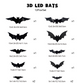 3D Bat LED Wall Light Decor