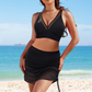 🏝️💖👙Slimming Mesh Sheer Sarong Wraps Tummy Control Swimsuit