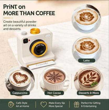 Create Latte Art Instantly! 30-Stencil Mechanical Coffee Printer