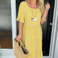 🔥Hot Sale 50% OFF!!💕Women's Polka Dot Midi Dress | Elegant Round Neck & Breathable Summer A-Line Dress | Chic Casual Mary Dress for Beach & City Strolls