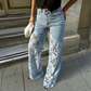 🌸Summer Hot🔥High Waisted Lace Splicing Jeans