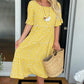🔥Hot Sale 50% OFF!!💕Women's Polka Dot Midi Dress | Elegant Round Neck & Breathable Summer A-Line Dress | Chic Casual Mary Dress for Beach & City Strolls