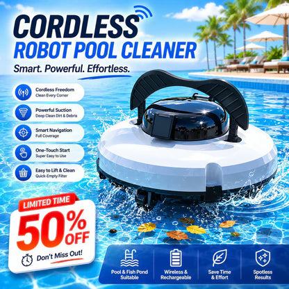 🤖 Hot Sale ＆ 57％ Off 🔥 Cordless Pool Cleaning Robot – Smart navigation, powerful suction & one‑touch start. Easy‑empty filter basket. Your sparkling pool awaits! ✨🏊