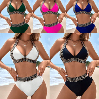 🔥Sexy V-neck Women's Holiday Swimsuit With Wavy Pattern