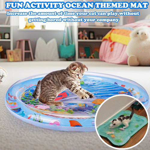 🐱 Unleash the Fun for Indoor Cats – 50% OFF ✨ Pet Water Sensory Mat – For Playful Hunting & Cooling Relief! 🐟