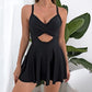 💥Last Day Special Sale 49% OFF🩱Women's Cutout One Piece Skirt Swimsuit