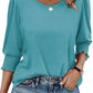 ⏰Limited Time Sale-50% OFF🏖️Womens 3/4 Sleeve T-Shirts Cute Crewneck Tees Blouses