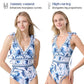 🥳2026 HOT SALE🥳💞50K+ SOLD!👵🌊50% OFF! V-Neck Lace Up One Piece Swimsuit with Skirt – Feel confident at the beach! Built-in skirt offers gentle coverage. Lace-up neck, adjustable fit. Quick-dry fabric, comfy all day. 🏖️🌸