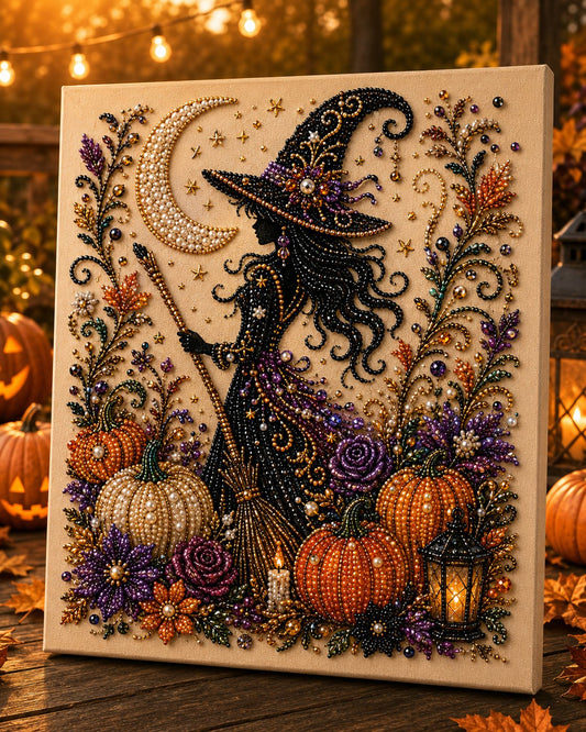 💥 Last Day 50% OFF – 👻✨ Halloween Pearl Art DIY Kit – Turn Tiny Pearls into Spooky-Cute Magic