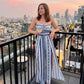 👗 49% OFF NOW! 💥 Geometric Jumpsuit with Halter Neckline & Side Slit – Unique print & elastic back – Versatile, perfect for summer parties or resort wear ✨