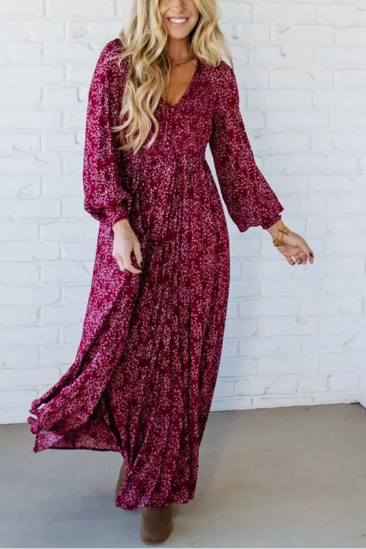 📢📢50% OFF !!!⏰ Women’s Floral Rayon Smocked-Waist Lined Maxi Dress – Flattering Fit, Lightweight Fabric & Elegant Boho Style 💃