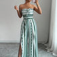 👗 49% OFF NOW! 💥 Geometric Jumpsuit with Halter Neckline & Side Slit – Unique print & elastic back – Versatile, perfect for summer parties or resort wear ✨