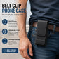 Belt Phone Holder with Magnetic Closure – Sturdy Smartphone Holster with Clip, Belt Loop & Card Slot