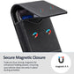 Belt Phone Holder with Magnetic Closure – Sturdy Smartphone Holster with Clip, Belt Loop & Card Slot