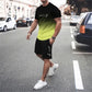 🌈👕 Men's Gradient Color 2-Piece Set – T-Shirt & Shorts, Breathable, Relaxed Fit 🩳