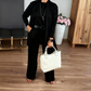 💞Hot Sale💞Elegant 3-piece Set Including Long Cardigan, Top and Pants