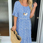 🔥Hot Sale 50% OFF!!💕Women's Polka Dot Midi Dress | Elegant Round Neck & Breathable Summer A-Line Dress | Chic Casual Mary Dress for Beach & City Strolls