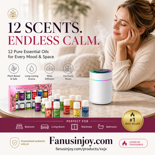 🔥 Limited Time 50% OFF 🎁 12-Pack Water Soluble Essential Oils Set – Fresh Fragrance for Diffusers, Humidifiers & DIY Crafts 🌺✨