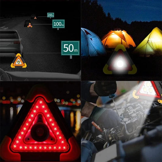 🏆50K+ SOLD! Almost Gone💥3-IN-1 Solar Emergency Triangle Warning Light at the Roadside
