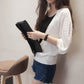 Button Closure Women's Solid Color Knit Sweater