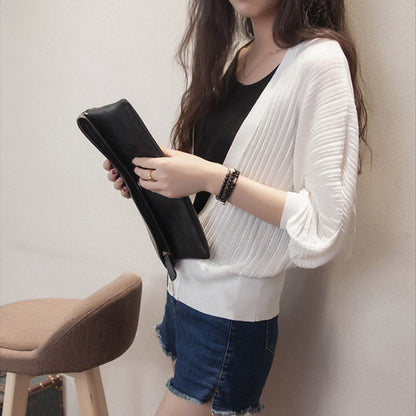 Button Closure Women's Solid Color Knit Sweater