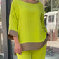 Soft Round Neck Top & Straight Leg Pants Set