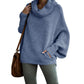 －69％！Women's Batwing Cowl Neck Sweater with Pocket