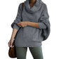 －69％！Women's Batwing Cowl Neck Sweater with Pocket