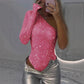 🎉👗Women's One Shoulder Sequin Bodysuit