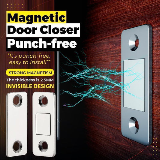 🚪 BUY 2 GET 1 FREE! 🔥 Non-Perforated Magnetic Door Closer - Easy Installation & Silent Closure, Ideal for Home and Office ✨
