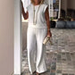 Women's Crew Neck Sleeveless Top and Pants Set
