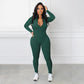 Solid Color Half Zip Seamless Jumpsuit
