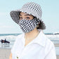 Floral Large Brimmed Sun Hat with Mask