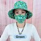 Floral Large Brimmed Sun Hat with Mask