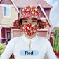 Floral Large Brimmed Sun Hat with Mask