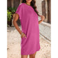 🔥2025 New-💞Women's Loose Roll Sleeve Pocket Solid Colour Dresses