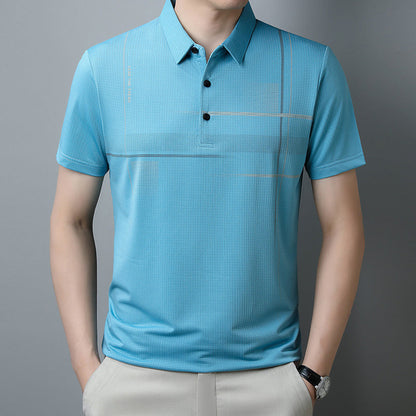 💥Men's Loose Cool Breathable Lapel T-Shirt