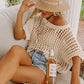 ⏰Womens Casual Short Sleeve Hollow Out Pullover Knit Tops
