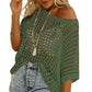 ⏰Womens Casual Short Sleeve Hollow Out Pullover Knit Tops