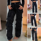 💎Women's Rhinestone Wide - Leg Pants with Pockets | Sparkle & Style
