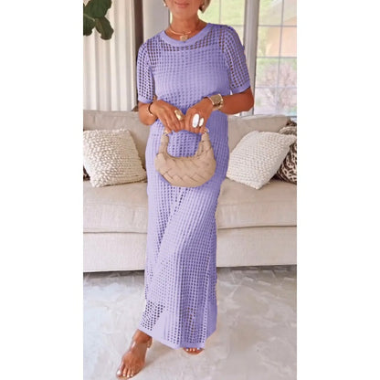 ⌛Limited Sale 50% OFF🔥👗Women's Casual Hollow - Out Maxi Dress Set | Boho Vibes✨
