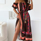 Casual Print Off-Shoulder Dress