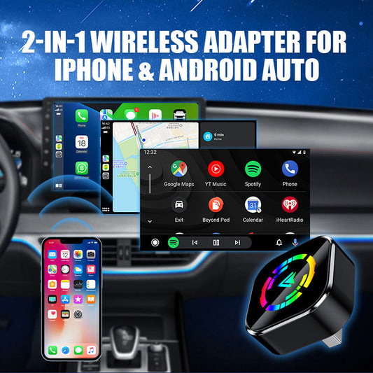 🔥2025 Hot Sale 50% Off🔥2-in-1 Draadloze Adapter voor iPhone & Android Auto