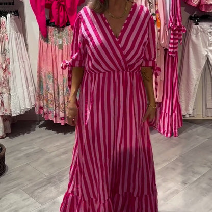 Women’s Casual Striped V-Neck Dress